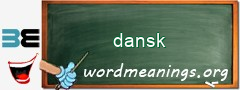 WordMeaning blackboard for dansk